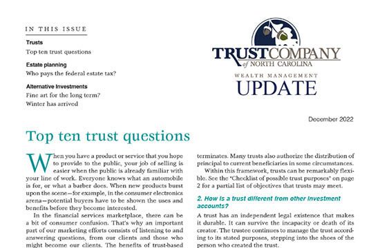 Trust Company December 2023 Newsletter